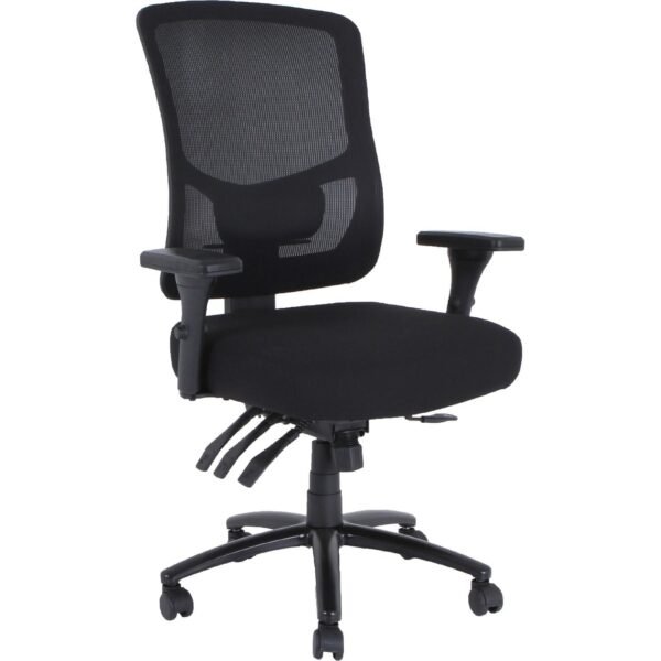 Lorell Big & Tall Mesh Back Office Chair Fabric Seat Material - Black - Armrest - 1 Each (LLR40210)