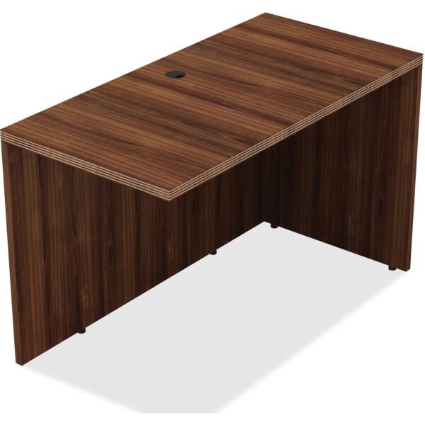 Lorell Chateau Series Return 29.5" Height x 24" Width x 42" Depth x 1.5" Thickness - Reeded Edge - Finish: Walnut Laminate (LLR34355)