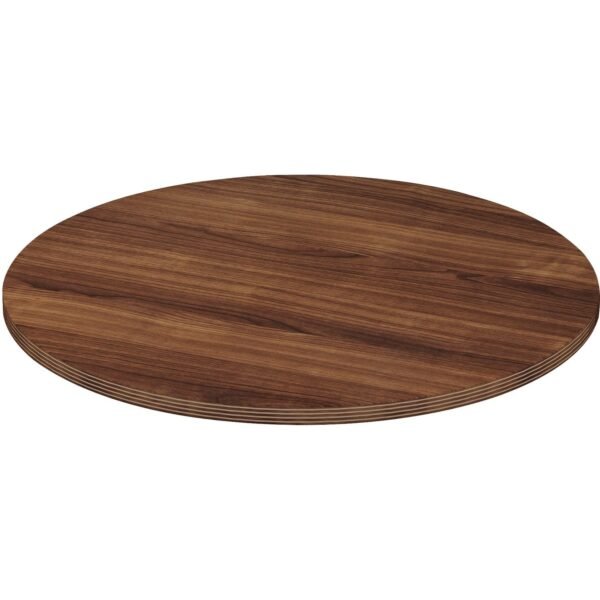 Lorell Chateau Series Round Conference Tabletop x 1.4" Thickness x 42" Diameter - Reeded Edge - Finish: Walnut Laminate (LLR34358)