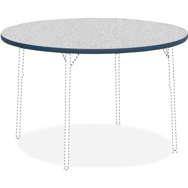 Lorell Classroom Activity Tabletop Gray Nebula Round, High Pressure Laminate (HPL) Top - 1.13" Table Top Thickness x 48" Table Top Diameter - Classroom - Assembly Required - 1...