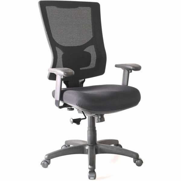 Lorell Conjure High-Back Swivel/Tilt Office Chair Fabric, Polyurethane, Molded Foam Seat Material - High Back - Black - Armrest - 1 Each (LLR62018)