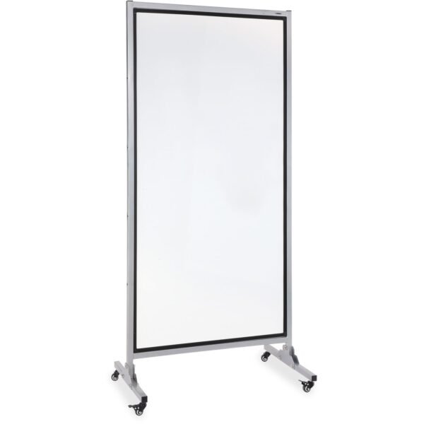 Lorell Double-sided Dry-Erase Easel/Room Divider 37.5" (3.1 ft) Width x 82.5" (6.9 ft) Height - White Steel Surface - Black Aluminum Frame - Rectangle - Magnetic - 1 Each...