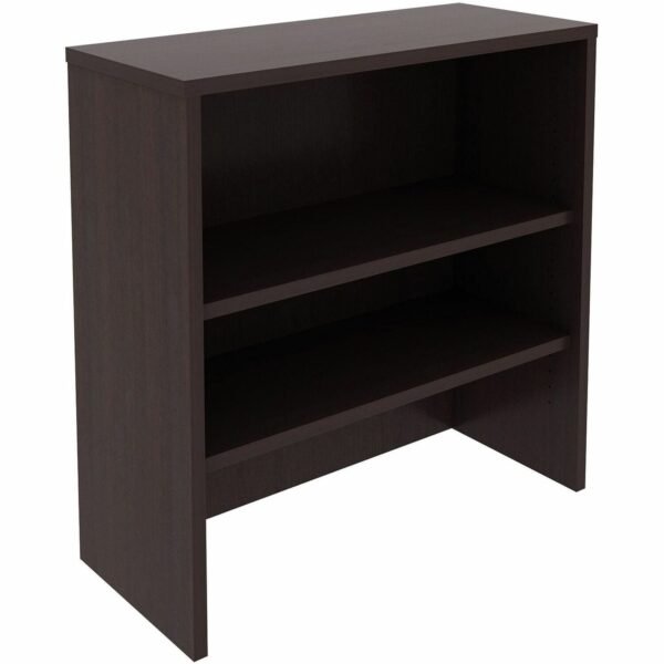 Lorell Essentials 2-shelf Stack-on Bookcase 36" Height x 36" Width x 15" Depth - 2 Shelve(s) - Material: Laminate, Metal - Finish: Espresso - Stackable, Cam Lock - For Book,...