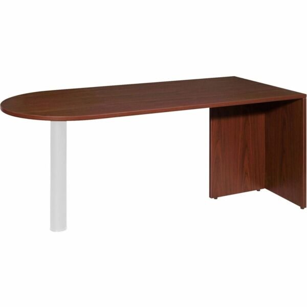 Lorell Essentials Peninsula Desk Box 1/2 29.5" Height x 30" Width x 66" Depth - Finish: Laminate, Mahogany - Durable (LLR69380)