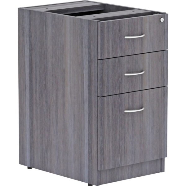 Lorell Essentials Series Box/Box/File Fixed File Cabinet 28.3" Height x 16" Width x 22" DepthFile, Box Drawer(s) - Finish: Laminate, Weathered Charcoal - File Drawer (LLR69558)