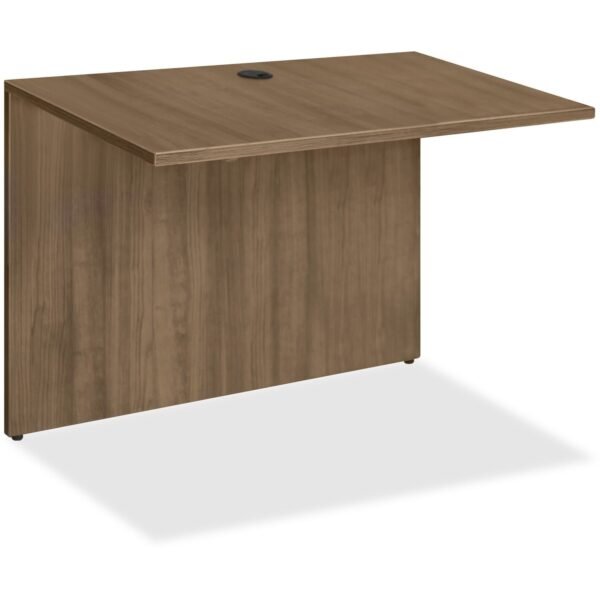 Lorell Essentials Series Bridge 29.5" Height x 41.4" Width x 23.6" Depth Bridge, x 1" Thickness Top - Finish: Walnut - Laminate Table Top - Durable, Grommet, Back Panel, Cord...