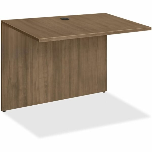 Lorell Essentials Series Bridge 29.5" Height x 47.3" Width x 23.6" Depth Bridge, x 1" Thickness Top - Finish: Walnut - Laminate Table Top - Durable, Grommet, Back Panel, Cord...