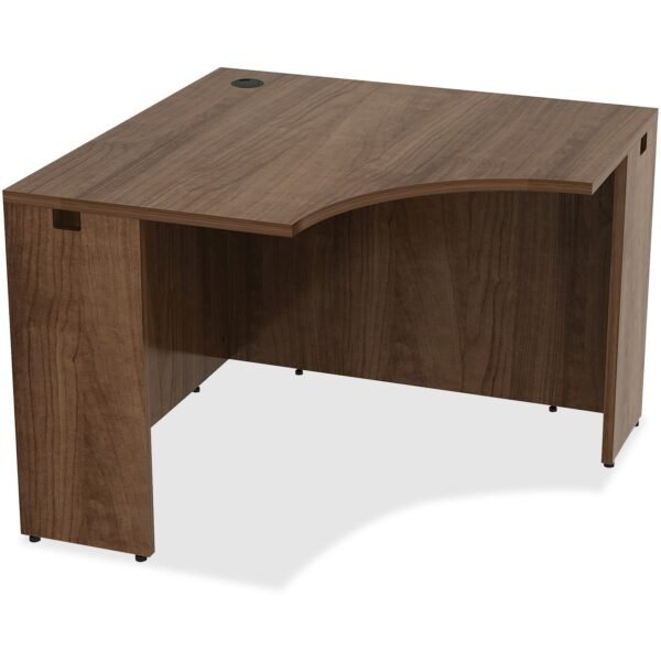 Lorell Essentials Series Corner Desk 24" Height x 42" Width x 29.5" Depth Desk - Material: Metal - Finish: Walnut, Laminate (LLR69953)