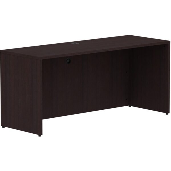 Lorell Essentials Series Credenza Shell 29.5" Height x 66" Width x 24" Depth Credenza Shell, x 1" Thickness Top - Finish: Espresso Laminate, Silver Brush (LLR18265)