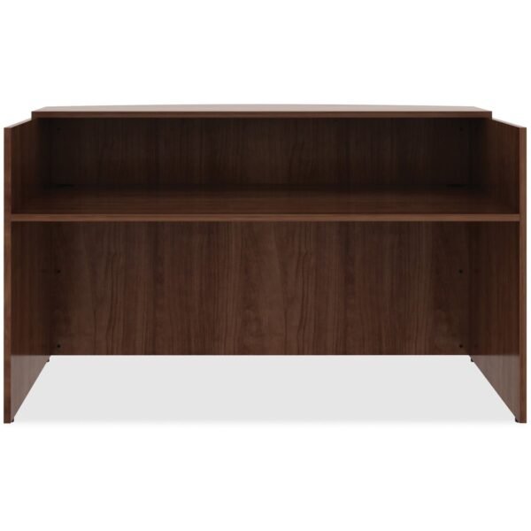 Lorell Essentials Series Front Reception Desk 42.5" Height x 72" Width x 36" Depth - Material: Metal - Finish: Walnut, Laminate (LLR69998)