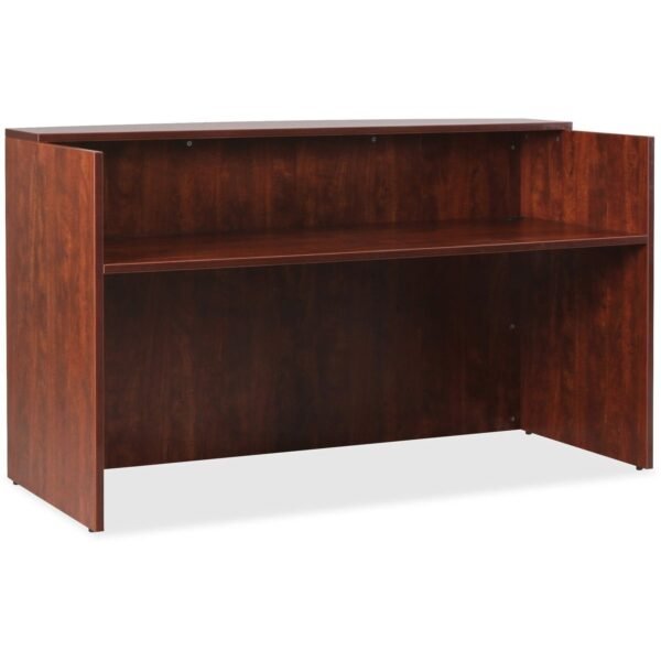 Lorell Essentials Series Front Reception Desk x 1" Thickness Top, 42.5" Height x 35.4" Width x 70.9" Depth Desk - Finish: Cherry Laminate - Durable - For Office (LLR59581)