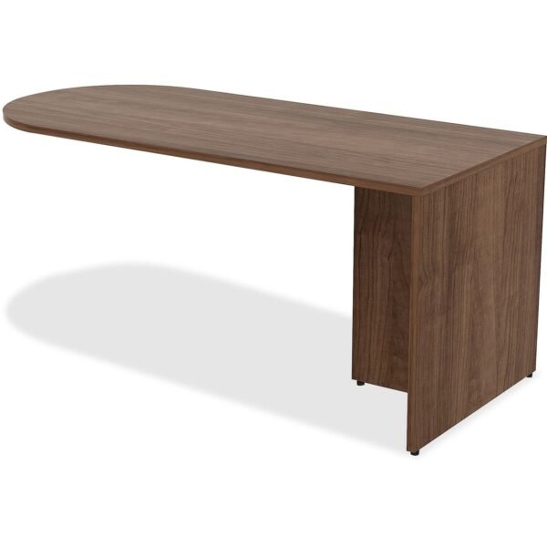 Lorell Essentials Series Peninsula Desk Box 1 of 2 29.5" Height x 30" Width x 66" Depth - Reeded Edge - Material: Metal - Finish: Walnut, Laminate (LLR69959)