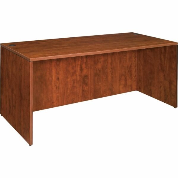 Lorell Essentials Series Rectangular Desk Shell 29.5" Height x 59" Width x 29.5" Depth - Finish: Cherry, Laminate - Grommet (LLR69409)