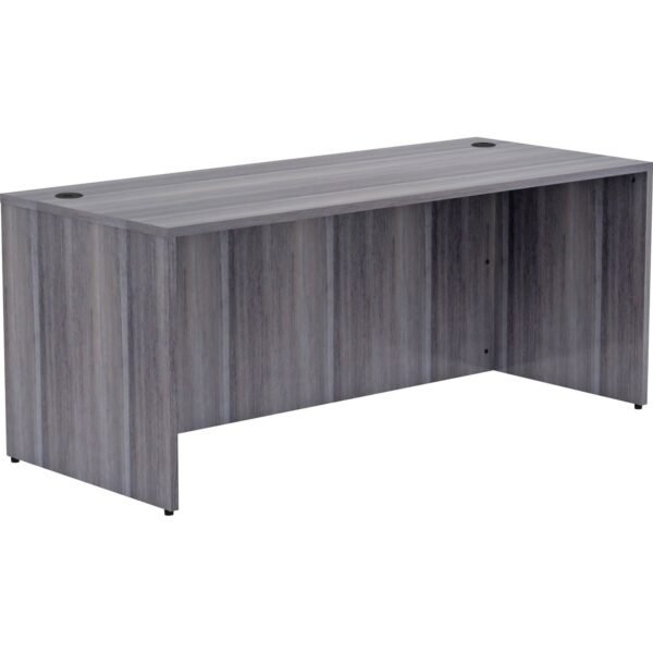 Lorell Essentials Series Rectangular Desk Shell 29.5" Height x 72" Width x 30" Depth, x 1" Thickness Top - Laminate, Weathered Charcoal Table Top - Grommet (LLR69551)