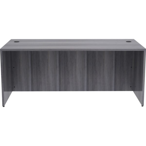 Lorell Essentials Series Rectangular Desk Shell 29.5" Height x 72" Width x 36" Depth, x 1" Thickness Top - Laminate, Weathered Charcoal Table Top - Grommet (LLR69550)