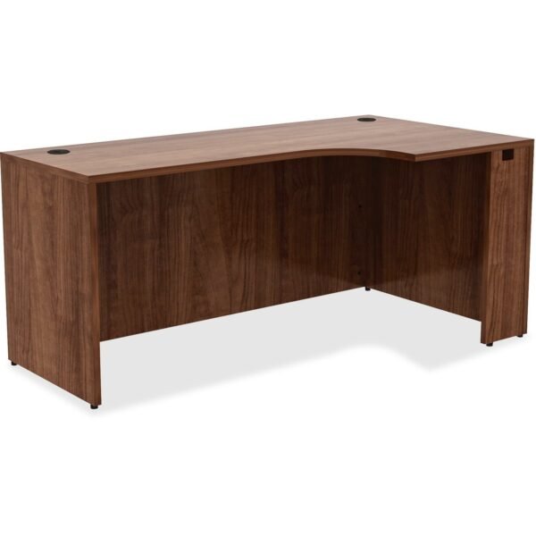 Lorell Essentials Series Right Corner Credenza 29.5" Height x 66" Width x 36" Depth - Material: Metal - Finish: Walnut Laminate (LLR34396)