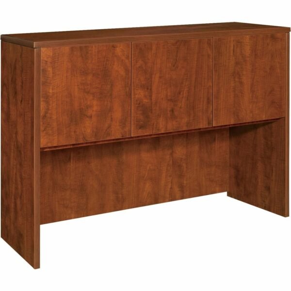 Lorell Essentials Series Stack-on Hutch with Doors 36" Height x 59" Width x 14.8" Depth - 3 Door(s) - Finish: Cherry, Laminate - Cord Management (LLR69913)