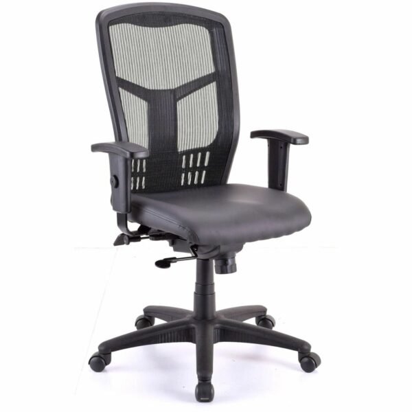 Lorell Executive High-back Swivel Chair Vinyl Seat Material - High Back - 5-star Base - Black - Armrest - 1 Each (LLR86245)