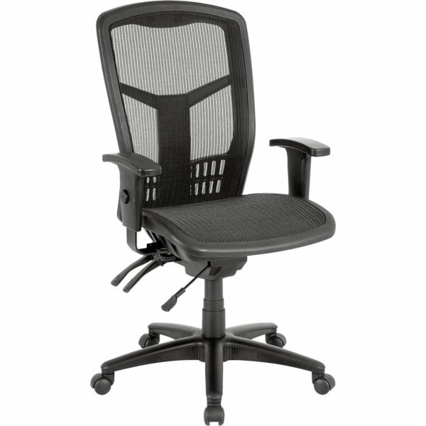 Lorell Executive Mesh High-Back Swivel Office Chair Black Seat Color - Mesh Seat Material - Black Frame Color - Steel, Plastic Frame Material - 5-star Base - 1 Each (LLR86905)