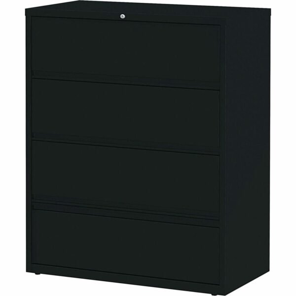 Lorell Fortress Lateral File with Roll-Out Shelf 42" Width x 18.6" Depth x 52.5" Height - 4 x Drawer(s) for File - Letter, A4, Legal - Leveling Glide, Heavy Duty, Recessed...