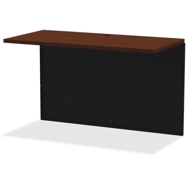 Lorell Fortress Modular Series Bridge 48" Width x 24" Depth, x 1.1" Thickness Top - Material: Steel - Finish: Walnut Laminate, Black - Scratch Resistant, Stain Resistant,...