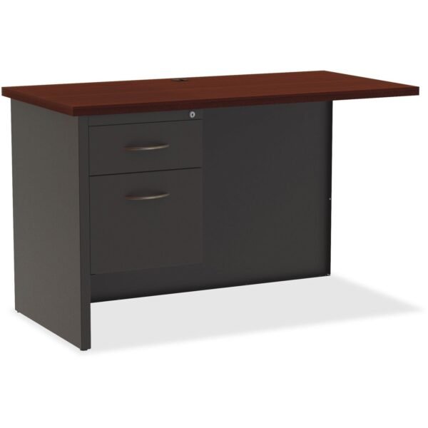 Lorell Fortress Modular Series Left Return 48" Width x 24" Depth, x 1.1" Thickness Top - 2 x Box, File Drawer(s) - Single Pedestal on Left Side - Material: Steel - Finish:...