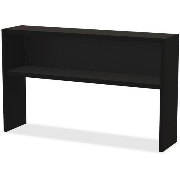Lorell Fortress Modular Series Stack-on Hutch Material: Steel - Finish: Black - Grommet, Cord Management (LLR79169)