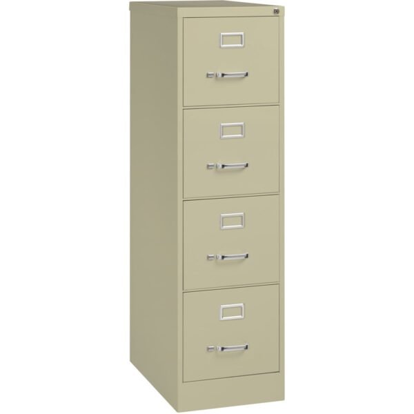 Lorell Fortress Series 25" Commercial-Grade Vertical File Cabinet 15" Width x 25" Depth x 52" Height - 4 x Drawer(s) for File - Letter - Vertical - Security Lock, Ball-bearing...