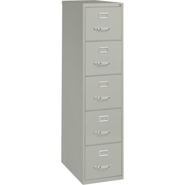 Lorell Fortress Series 26-1/2" Commercial-Grade Vertical File Cabinet 15" Width x 26.5" Depth x 61.6" Height - 5 x Drawer(s) for File - Letter - Vertical - Security Lock,...
