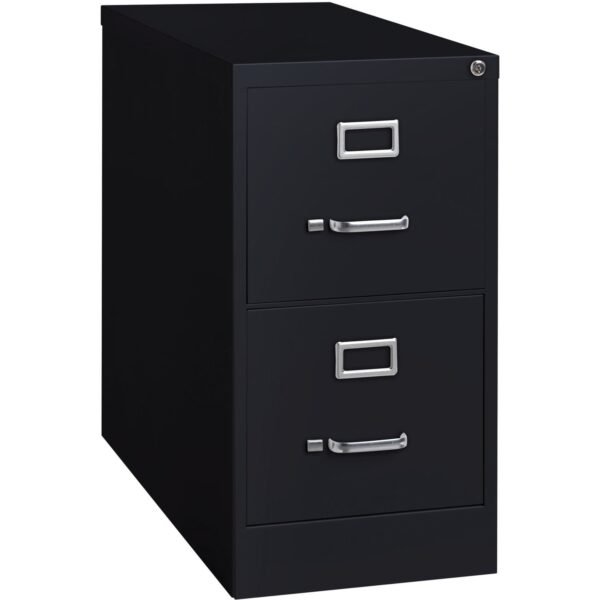 Lorell Fortress Series 26-1/2" Commercial-Grade Vertical File Cabinet 15" Width x 26.5" Depth x 28.4" Height - 2 x Drawer(s) for File - Letter - Vertical - Security Lock,...