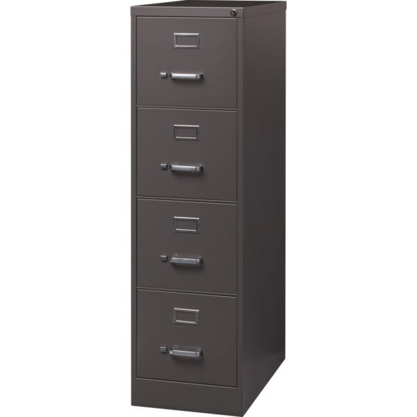 Lorell Fortress Series 26-1/2" Commercial-Grade Vertical File Cabinet 15" Width x 26.5" Depth x 52" Height - 4 x Drawer(s) for File - Letter - Vertical - Label Holder, Drawer...