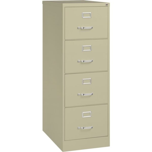 Lorell Fortress Series 26-1/2" Commercial-Grade Vertical File Cabinet 18" Width x 26.5" Depth x 52" Height - 4 x Drawer(s) for File - Legal - Vertical - Lockable, Ball-bearing...
