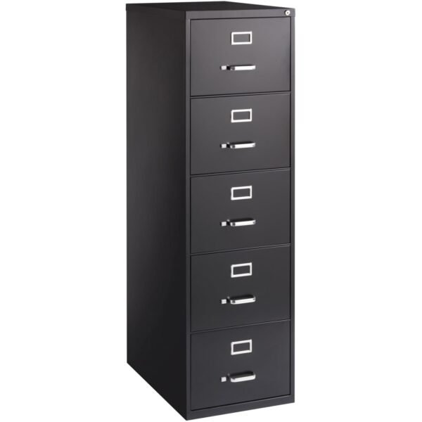 Lorell Fortress Series 26-1/2" Commercial-Grade Vertical File Cabinet 18" Width x 26.5" Depth x 61" Height - 5 x Drawer(s) for File - Legal - Vertical - Heavy Duty, Security...
