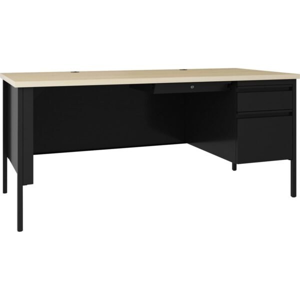 Lorell Fortress Series 66" Right-Pedestal Desk 30" Height x 66" Width x 29.5" Depth, 0.8" Height Modesty Panel, x 1.1" Thickness Top - Single Pedestal on Right Side - Square...