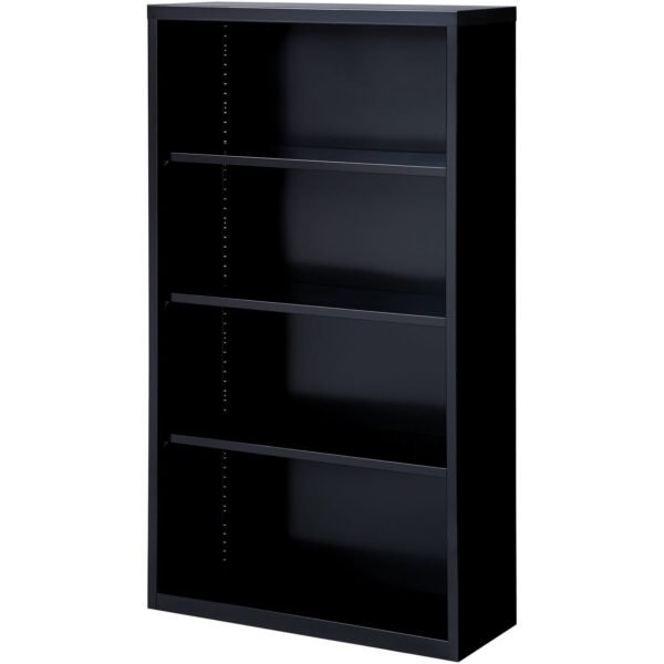 Lorell Fortress Series Bookcase 34.5" Width x 13" Depth x 60" Height - 4 x Shelf(ves) - Black - Powder Coated - Steel - Recycled (LLR41288)