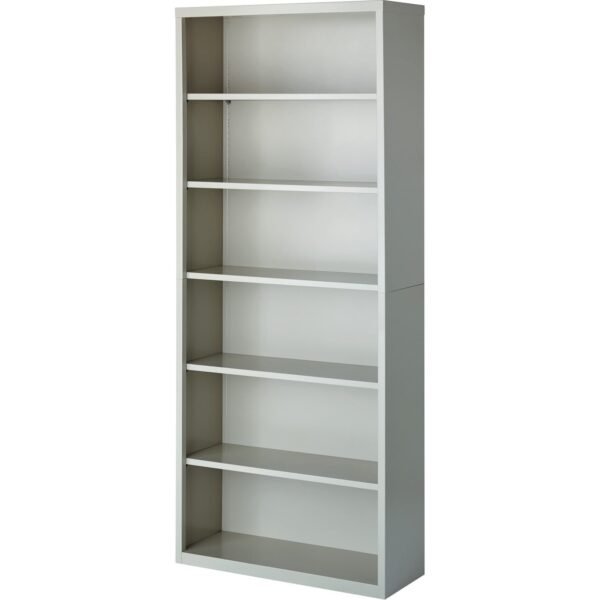 Lorell Fortress Series Bookcase 34.5" Width x 13" Depth x 82" Height - 6 x Shelf(ves) - Light Gray - Powder Coated - Steel - Recycled - Assembly Required (LLR41292)