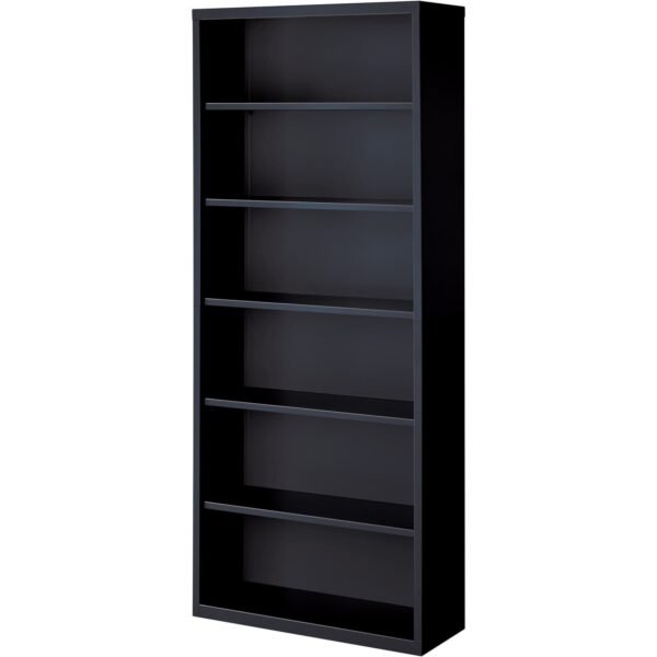 Lorell Fortress Series Bookcase 34.5" Width x 13" Depth x 82" Height - 6 x Shelf(ves) - Black - Powder Coated - Steel - Recycled (LLR41294)