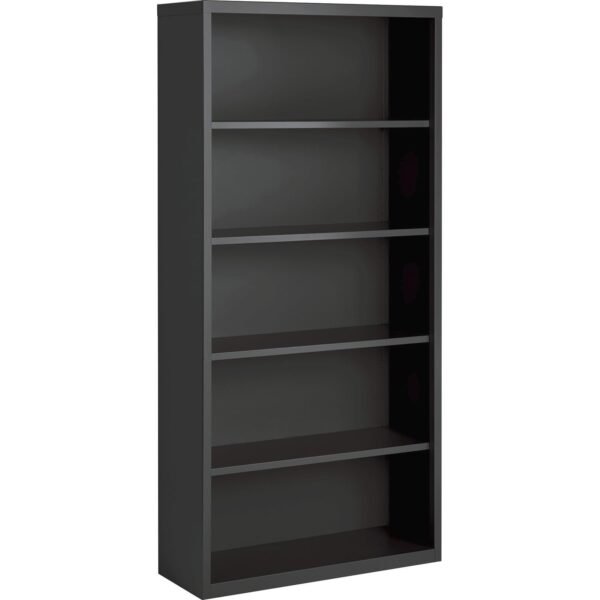 Lorell Fortress Series Bookcase 72" Height x 34.5" Width x 13" Depth - 5 Shelve(s) - Material: Steel - Finish: Charcoal, Powder Coated - Adjustable Shelf, Welded, Durable...