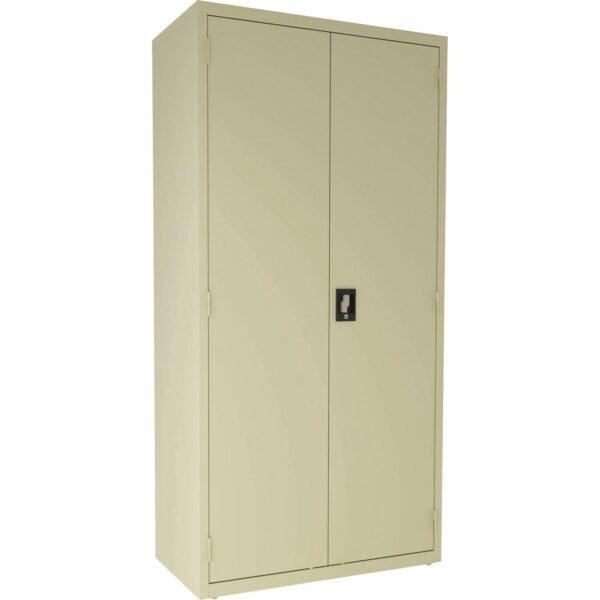 Lorell Fortress Series Janitorial Cabinet 36" Width x 18" Depth x 72" Height - 4 x Shelf(ves) - Hinged Door(s) - Locking System, Welded, Sturdy, Recessed Locking Handle,...