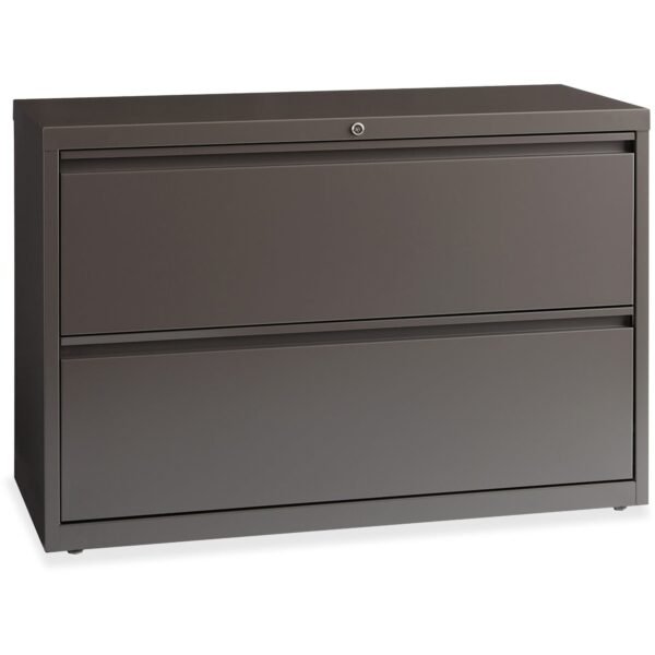 Lorell Fortress Series Lateral File 42" Width x 18.6" Depth x 28" Height - 1 x Shelf(ves) - 2 x Drawer(s) for File - Letter, Legal, A4 - Lateral - Magnetic Label Holder, Ball...
