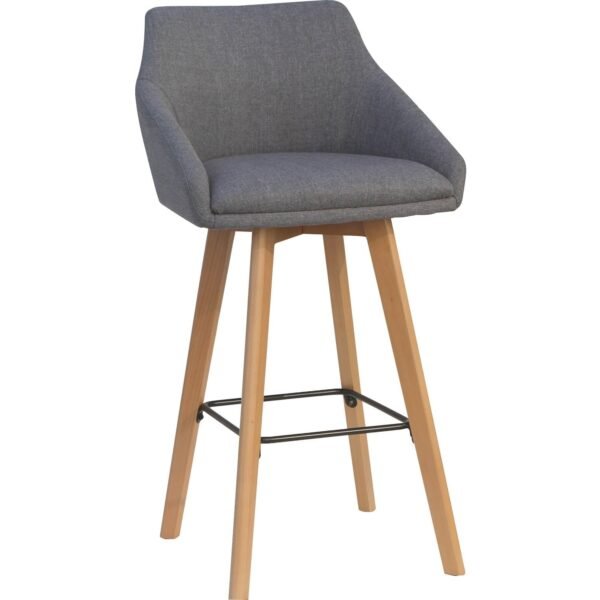Lorell Gray Flannel Mid-Century Modern Guest Stools Four-legged Base - Gray - Armrest - 2 / Carton (LLR68561)