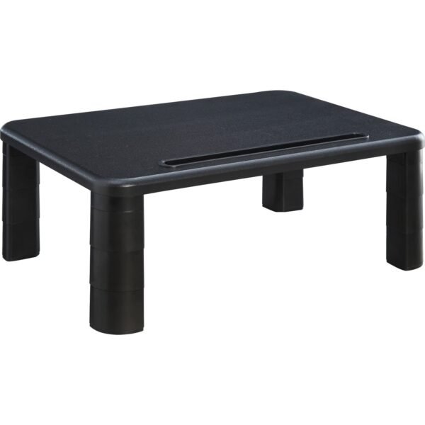 Lorell Height-Adjustable Monitor Riser 4" Height x 19.75" Width - Desktop - Black (LLR99991)