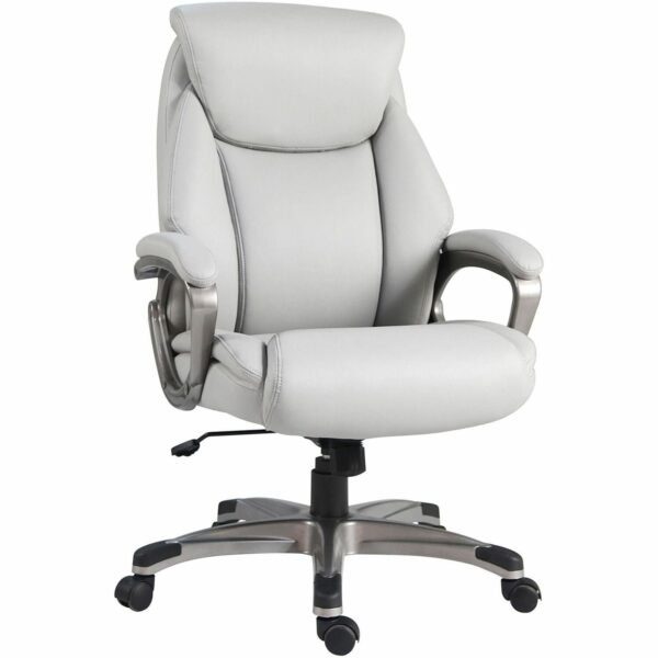 Lorell High-Back Executive Chair Polyurethane Seat Material - Polyurethane Back Material - High Back - Gray - Armrest - 1 Each (63291)