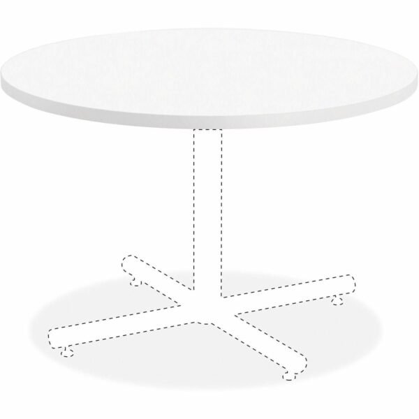 Lorell Hospitality Collection Tabletop High Pressure Laminate (HPL) Round, White Top - 1.25" Table Top Thickness x 36" Table Top Diameter - Assembly Required - Thermofused...
