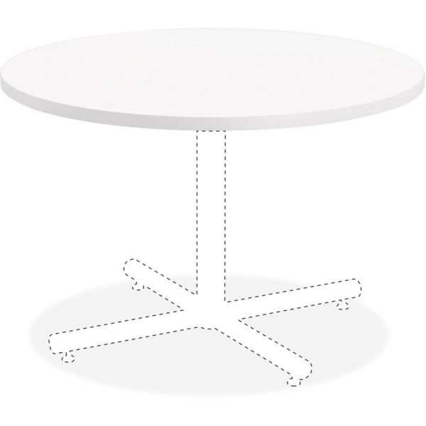 Lorell Hospitality Collection Tabletop High Pressure Laminate (HPL) Round, White Top - 42" Table Top Diameter - Assembly Required - Thermofused Laminate (TFL), Particleboard Top...