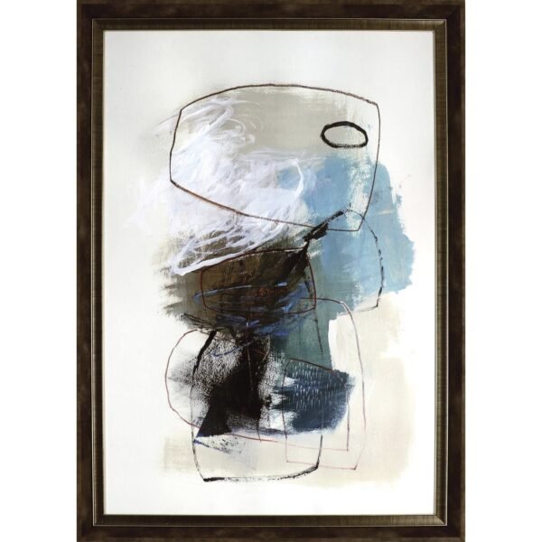 Lorell In The Middle I Framed Abstract Art 27.50" x 39.50" Frame Size - Aqua - 1 Each (LLR04472)