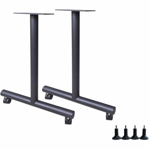 Lorell Invent Training Table Components Black T-shaped Base - 2 Legs - 28.50" Height x 5" Width x 22" Depth - Training - Assembly Required - 2 / Set (LLR60803)