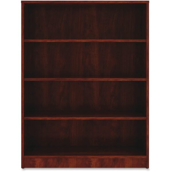 Lorell Laminate Bookcase 4 Shelf(ves) - 48" Height x 36" Width x 12" Depth - Sturdy, Adjustable Feet - Cherry - Laminate - 1 Each (LLR99785)