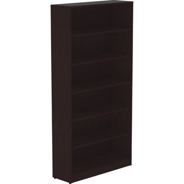 Lorell Laminate Bookcase x 0.8" Thickness Shelf, 72" Height x 36" Width x 12" Depth - 6 Shelve(s) - 5 Adjustable Shelf(ves) - Square Edge - Material: Thermofused Laminate (TFL)...