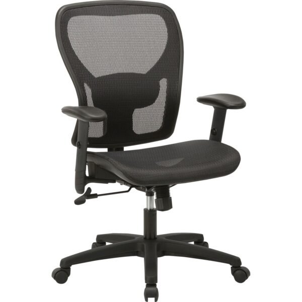 Lorell Mesh Mid-Back Task Chair Mesh Seat Material - Mesh Back Material - Mid Back - 5-star Base - Black - 1 Each (LLR83293)